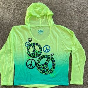 Justice Believe In Yourself Long Sleeved T-shirt w/ Hoodie Hardly Worn